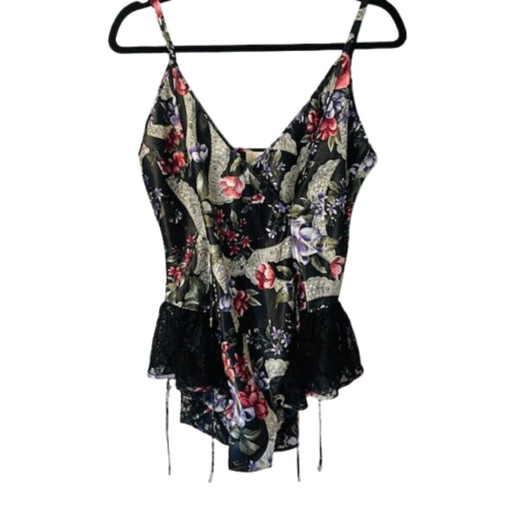 Vintage Victoria’s Secret Gold Label Teddy Romper Lace Floral Satin Dainty Med - Picture 12 of 13